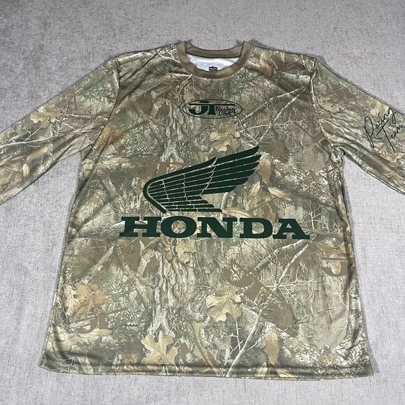 Honda JT Racing Long Sleeve Shirt Men Size XL Jersey Oak Camo Green/Tan NEW - Picture 1 of 9